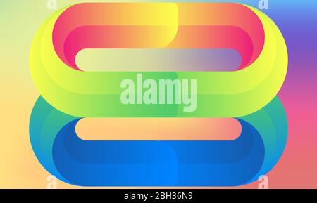 closed loop in a abstract rainbow background Stock Vector