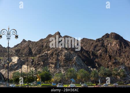 Scenic views of Muscat mountains, Oman Stock Photo