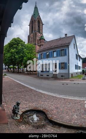 Saint Maurice Church, in the town of Hausach, Black Forest, Baden-Wuerttemberg, Germany, Europe Stock Photo