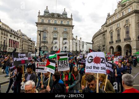 Free Palestine Protest London England United Kingdom Capital River Thames UK Europe EU Stock Photo