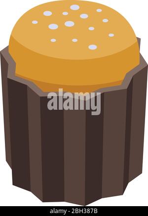 Cupcake icon, isometric style Stock Vector