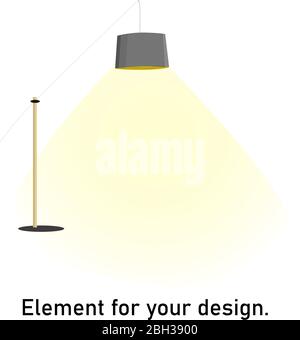A piece of interior. Floor lamp. Floor lamp on a long leg. ISOLATED OBJECT. vector illustration.. Stock Vector