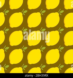 Lemon fruit seamless bright art vector pattern Stock Vector