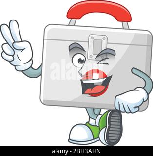 First aid kit mascot design style with grinning face Stock Vector Image ...