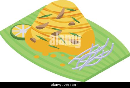 Thai food icon, isometric style Stock Vector