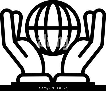 Keep global headhunter icon, outline style Stock Vector