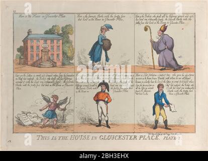 This is the House in Gloucester Place, Plate 1, May 26, 1809. Stock Photo