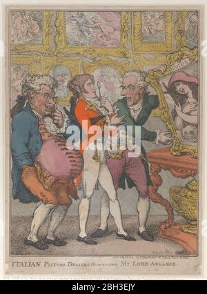 Italian Picture Dealers Humbugging My Lord Anglaise, May 30, 1812. Stock Photo