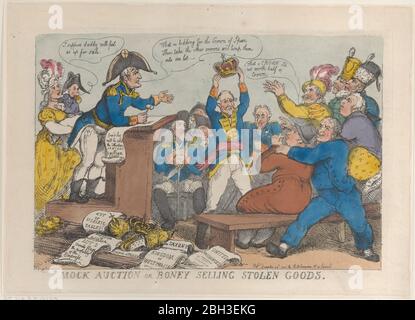 Napoleon Bonaparte selling Stolen Goods, 1813. Artist: Terebenev Stock ...