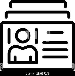 Id card recruiter icon, outline style Stock Vector