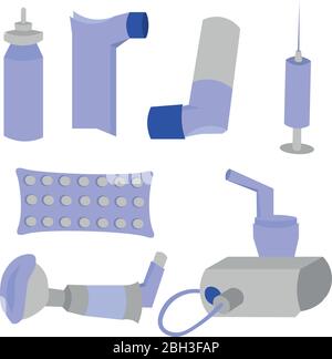 Sprite Inhaler Set of vector inhalers. Therapy of bronchial obstruction and asthma ...