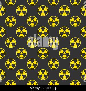 Seamless pattern with radiation icons Stock Vector