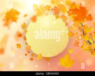 Autumn leaves background with red, orange, and yellow falling. EPS 10 Stock Vector