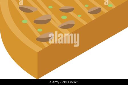 Piece of cheesecake icon, isometric style Stock Vector