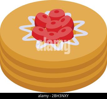 French cake icon, isometric style Stock Vector