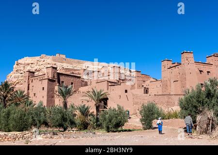 Historic ighrem or ksar (fortified village), Aït Benhaddou, Morocco Stock Photo