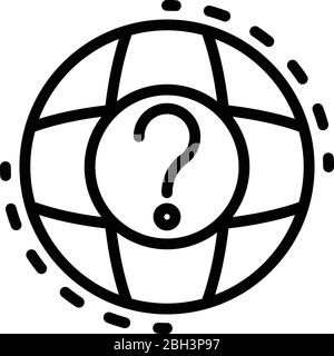 Global question headhunter icon, outline style Stock Vector