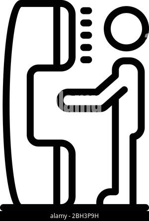 Phone call headhunter icon, outline style Stock Vector