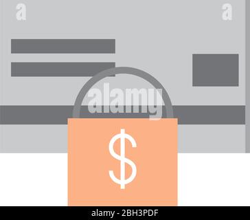 mobile banking, bank card credit money security vector illustration flat style icon Stock Vector