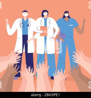 thank you doctors and nurses, physicians and nurse staff hospital team ...