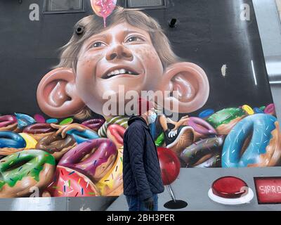 Brooklyn, USA. 23rd Apr, 2020. (NEW) Covid-19: Graffiti used as motivation to overcome Coronavirus effect. April 23, 2020, Brooklyn, new York, USA: Different graffitis are displaced on walls in some streets in Brooklyn as a motivation to stay together, stay positive and with assurance that this Covid-19 pandemic will pass and be overcome soon. Credit: Niyi Fote/Thenews2 Credit: Niyi Fote/TheNEWS2/ZUMA Wire/Alamy Live News Stock Photo