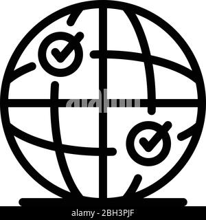 Global recruiter icon, outline style Stock Vector