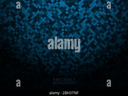 Abstract pattern blue square shape design dark tone with vignette. vector illustration. Stock Vector