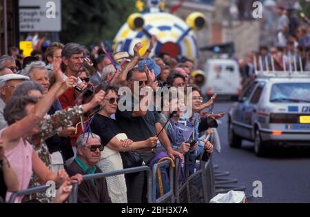 7th July 1994 Portsmouth to Portsmouth 187km stage of Tour de France passing through Winchester in Great Britain Stock Photo