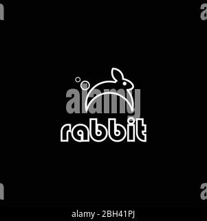 Modern jumping Rabbits logo design inspiration Stock Vector