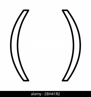 Parenthesis linear icon illustration on white background Stock Vector