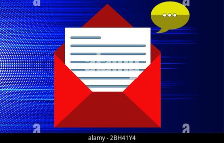 open email symbol on digital art background Stock Vector