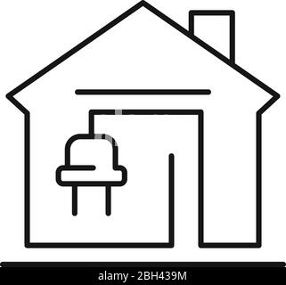 Autonomous home icon. Outline autonomous home vector icon for web design isolated on white background Stock Vector