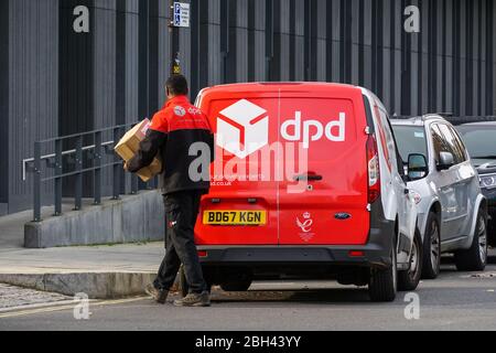 DPD delivery courier, London England United Kingdom UK Stock Photo