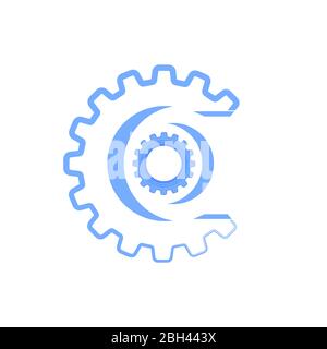 Gear Wheels Icon. Machinery Logo. Mechanism Cog Concept. Technologic Mechanical Cogwheel Tool. Teamwork Symbol. Stock Vector