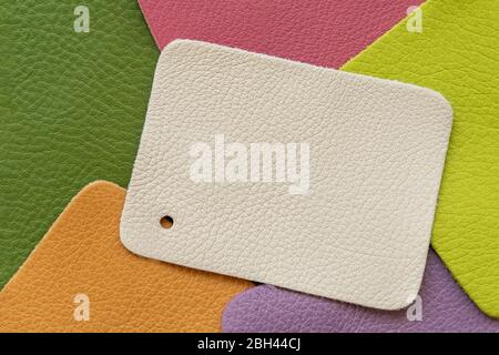 Abstract background, samples of colorful genuine leather, texture Stock Photo