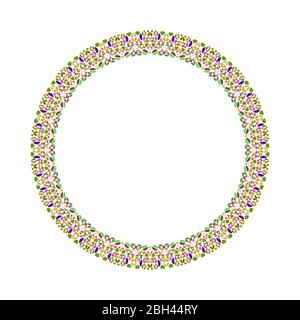 Geometrical mosaic border - circular abstract vector element Stock Vector