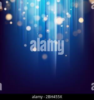 Glitter gold lights abstract particles. Defocused bokeh on dark festive abstract texture. EPS 10 Stock Vector