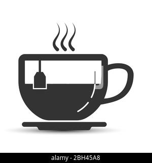 Vector icon of a Cup of tea. Simple stock design isolated on a white background for websites and apps Stock Vector
