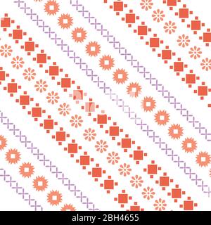 Simple embroidered design pattern for living room decor. Stock Vector
