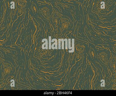 Seamless pattern featuring flowing lines. Tree growth rings, convoluted water lines, flowing, blowing detailed and richly textured. Stock Vector