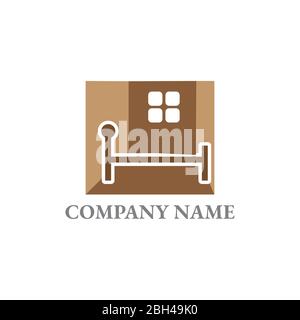 Bed logo template. Bed logo vector Stock Vector