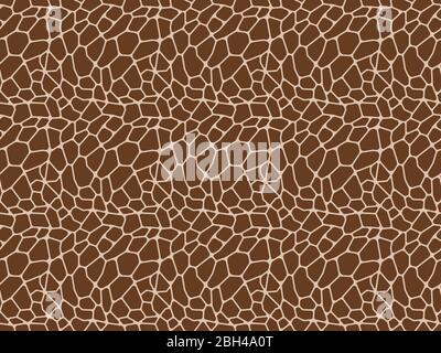 Vector seamless background illustration inspired by animal and nature design pattern of wild African giraffe skin print Stock Vector