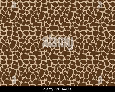 Seamless abstract vector background design based on animal and nature style print of exotic wild African giraffe skin pattern Stock Vector