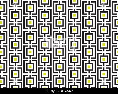 Striped grid with squares art seamless background Stock Vector