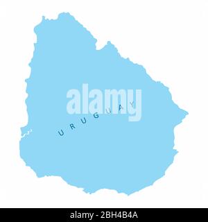 Uruguay colorful map with label isolated on white background Stock Vector