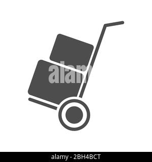 Simple vector icon of a cart with a load. Simple stock design isolated on a white background for websites and apps Stock Vector