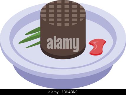 French choco waffle icon, isometric style Stock Vector