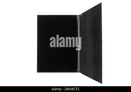 leather open portfolio for documents on a white background. Stock Photo