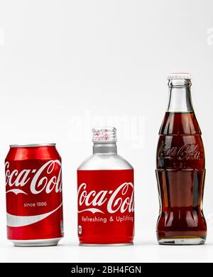 Different glass coca-cola contour bottles coke light zero and classic ...
