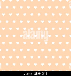 Seamless vector pattern with beige hearts on pastel background Stock Vector